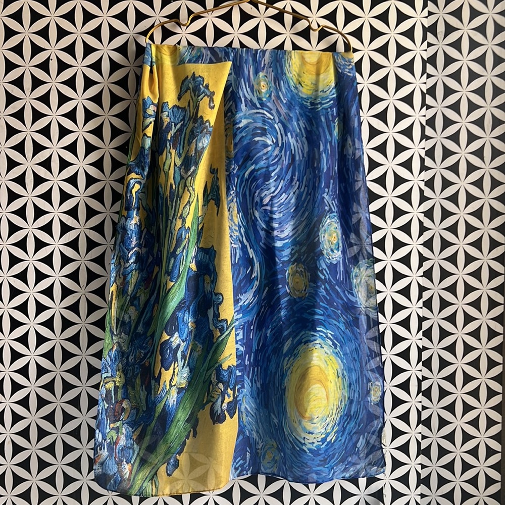 Blue-Yellow Starry Night &
Irises Scarf/Body wrap